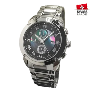 OPTIMA Swiss Dual Time OSC241-SS-8 Black Mother Of Pearl